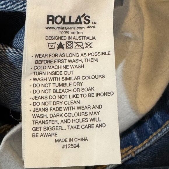 Rolla's Original High Rise Straight Jeans Women's Size 27 Medium Blue Denim - Picture 10 of 10
